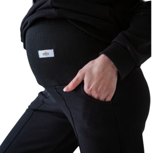 Чёрные Брюки Палаццо Для Беременных С Карманами HN